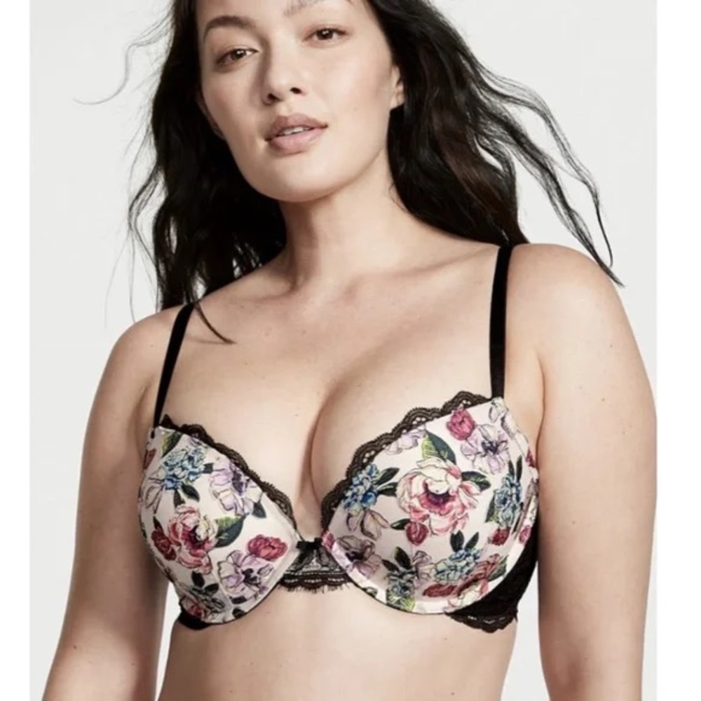 Victoria's Secret Black Floral Lace Bra